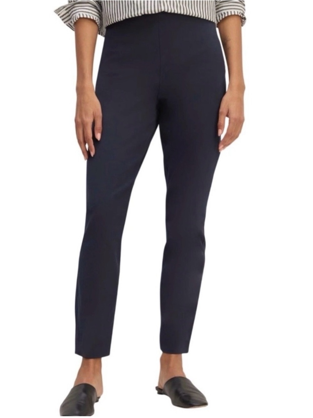 Everlane Bi Stretch Classic Work Pants Minimalist Stretch High Rise Black SZ 8